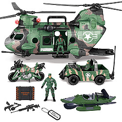 Развивающий набор Вертолет с военной техникой 10-в-1 от JOYIN