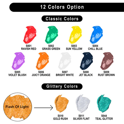 Набор для рисования Моющаяся темперная краска (12 цветов) от JOYIN