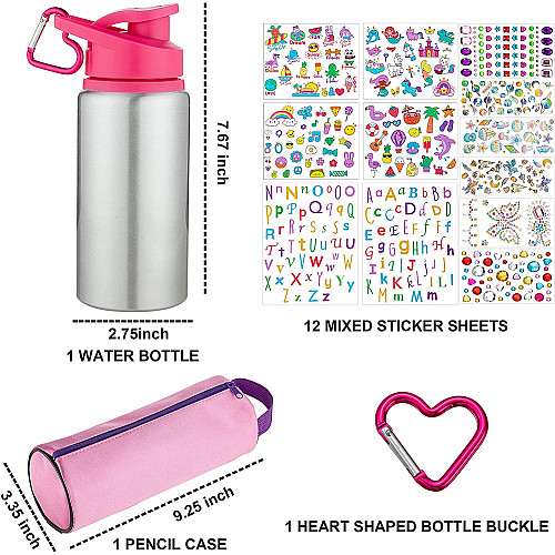 Творческий набор Пенал и бутылка для воды со стикерами от JOYIN