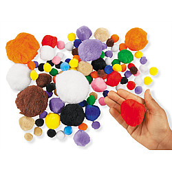 Тактильный набор Разноцветные мягкие помпоны (100 шт) от Lakeshore
