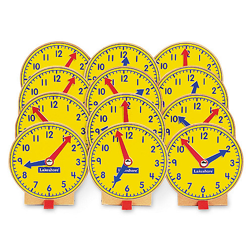 Обучающий набор аналоговых часов для учеников (12 шт) от Lakeshore