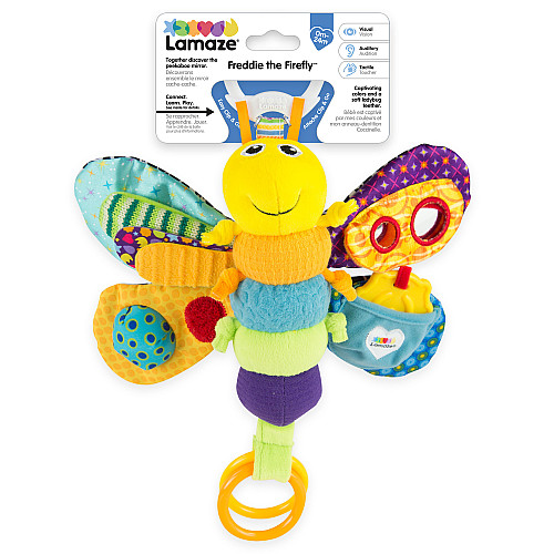 М'яка іграшка-підвіска з прорізувачем і пискалкою Метелик від Lamaze
