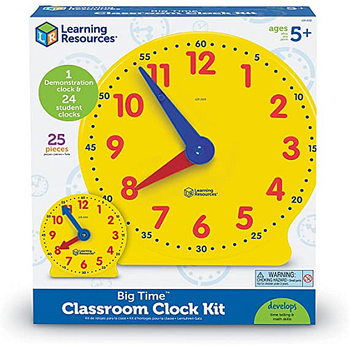 Обучающий набор аналоговых часов Часы и минуты (25 шт) от Learning Resources