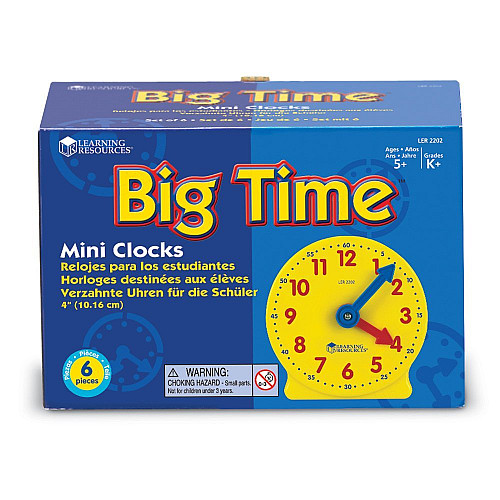 Обучающий набор аналоговых часов Часы и минуты (6 шт) от Learning Resources