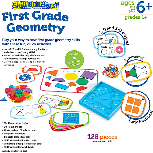Навчальний набір Геометрія. 1-й клас (128 елементів) від Learning Resources