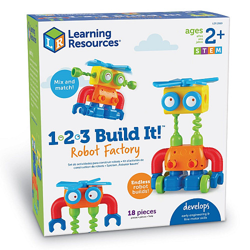 Строительный STEM набор конструктор Фабрика роботов (18 деталей) от Learning Resources