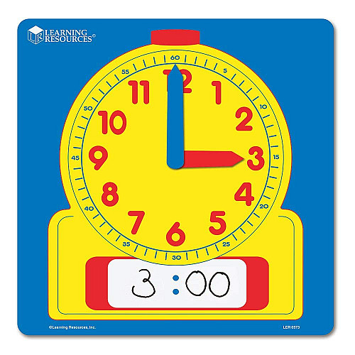 Навчальні аналоговий годинник з полем для запису від Learning Resources