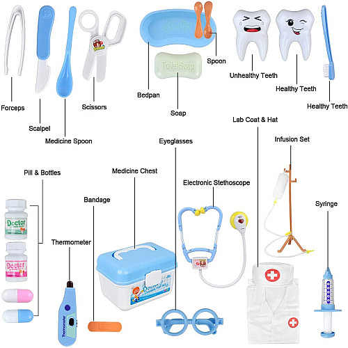 Розвиваючий набір Лікаря (35 предметів) від LOYO