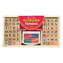 Набор деревянных штампов Алфавит (56 шт) от Melissa & Doug