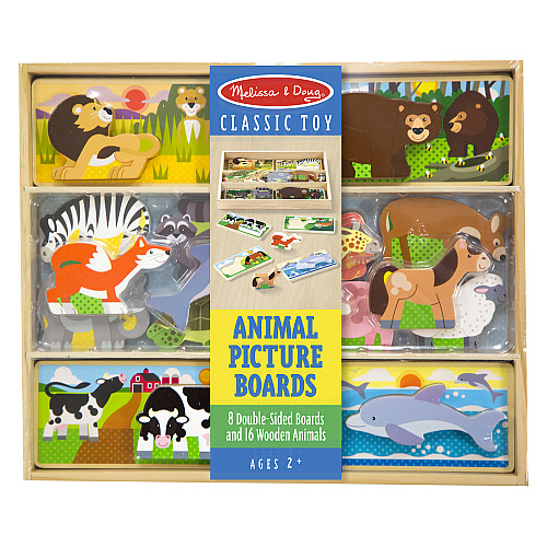 Развивающий набор деревянных карточек Животные от Melissa & Doug