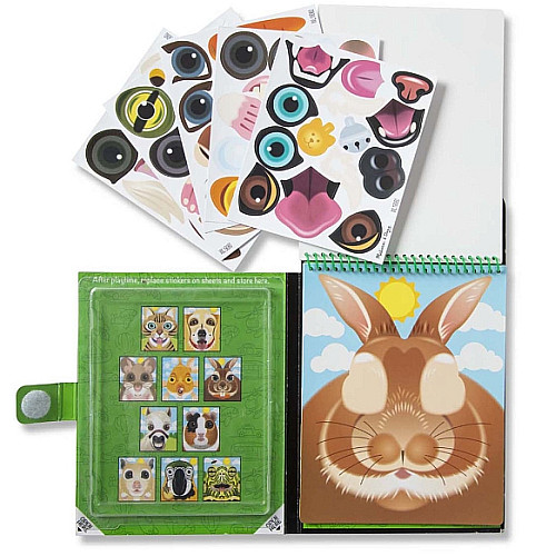 Набор для творчества блокнот с многоразовыми наклейками Домашние животные (75 элементов) от Melissa & Doug