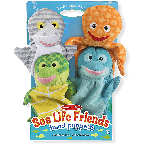 Сенсорный набор кукол перчаток Морские животные (4 шт) от Melissa & Doug