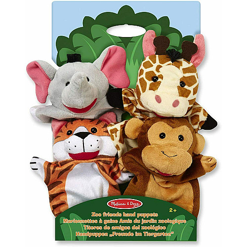 Сенсорный набор кукол перчаток Зоопарк (4 шт) от Melissa & Doug