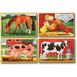 Развивающий набор пазлов Животные на ферме (4 картинки) от Melissa & Doug