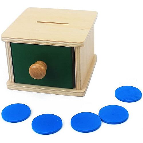 Тактильна коробка Монтессорі з монетками від Obetty