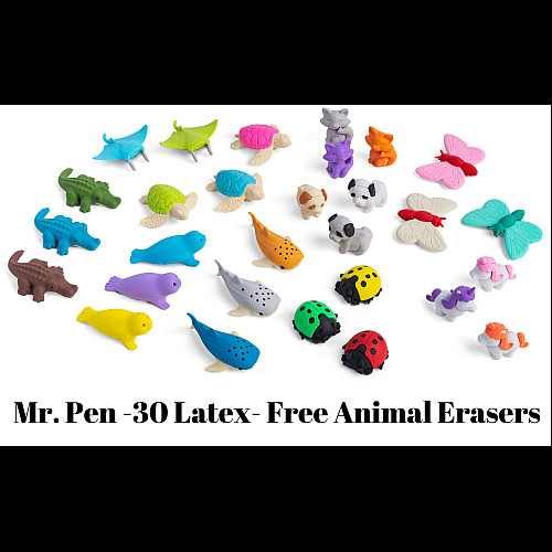 Набор стирательных резинок ластиков Животные (30 шт) от Mr. Pen