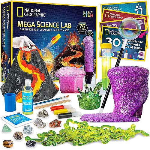 Науковий STEM-набір 3 в 1 Мега лабораторія (75 експериментів) від National Geographic