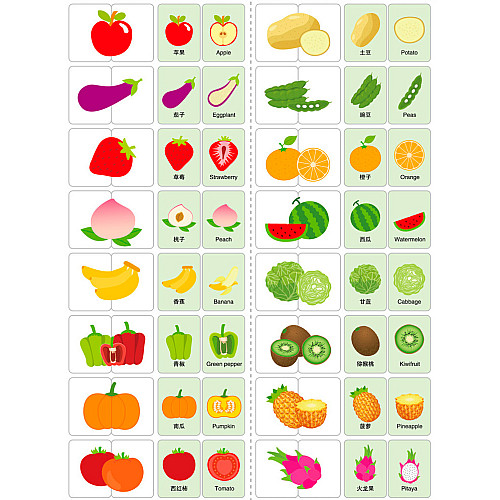 Розвиваючий набір пазлів Овочі та фрукти (32 шт) від Obetty