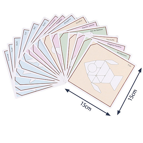 Розвиваючий набір Дерев'яний танграм з картками (170 шт) від Obetty