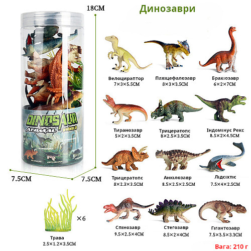 Игровой набор мини-фигурок Динозавры (12 шт) от Obetty