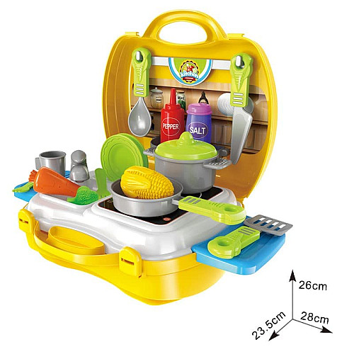Розвиваючий ігровий набір Кухня у валізці (26 предметів) від Obetty