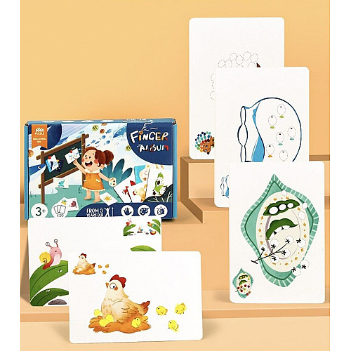 Набір пальчикові фарби (12 кольорів + 30 карток) від Obetty