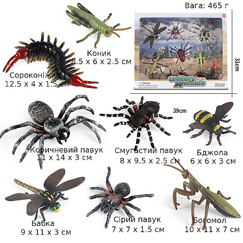 Развивающий набор фигурок животных и насекомых (8 шт) от Obetty