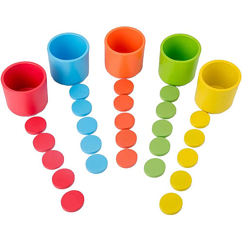 Набір для сортування та рахунку Різнокольорові чашки від Obetty