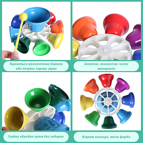 Музыкальная игрушка Разноцветные колокольчики (8 шт) от Obetty