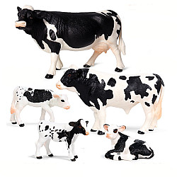 Розвиваючий набір фігурок Сім'я чорно-білих корів (5 шт) від Obetty