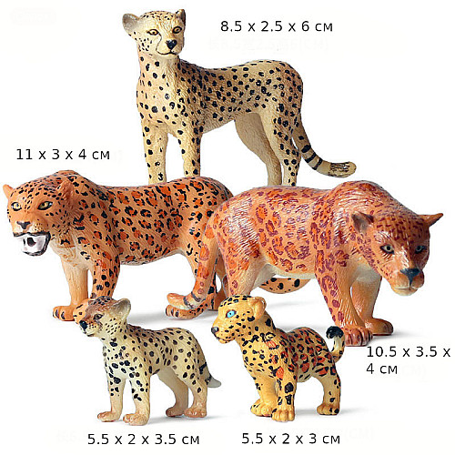 Развивающий набор фигурок Семья гепардов (5 шт) от Obetty