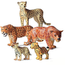 Розвиваючий набір фігурок Сім'я гепардів (5 шт) від Obetty