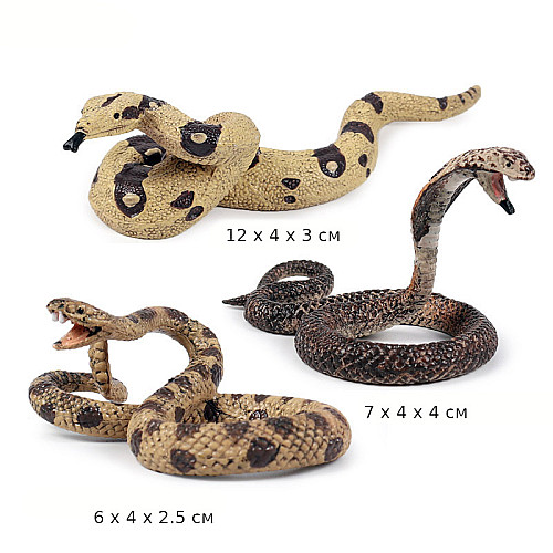Розвиваючий набір фігурок Сім'я змій (3 шт) від Obetty