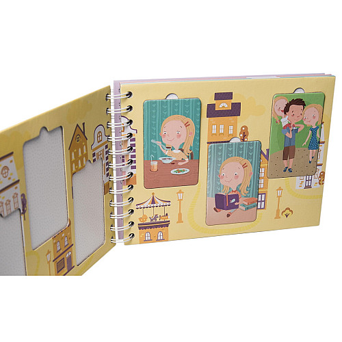 Розвиваючий набір книга органайзер для дівчаток розпорядок дня (50 карток) від OKID