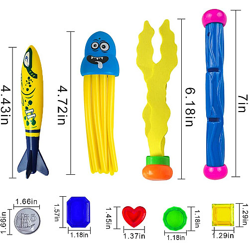 Развивающий набор игрушек для подводного плавания (28 шт) от Obetty