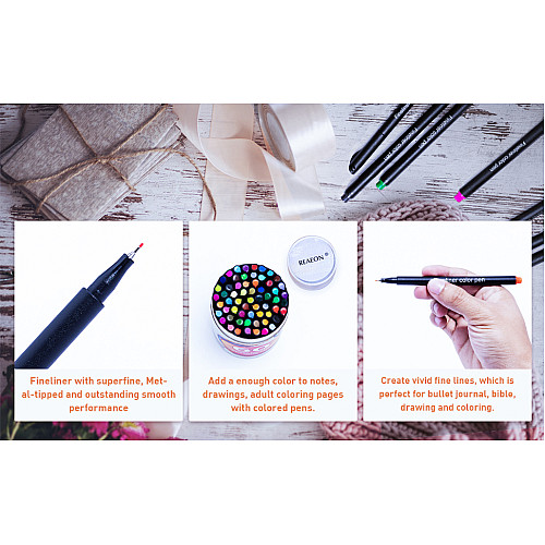 Набір для творчості Кольорові маркери ручки 0,4 мм (60 шт) від Reaeon