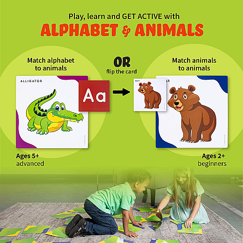 Развивающая подвижная игра Алфавит с животными (26+26 карточек) от SPARK INNOVATIONS