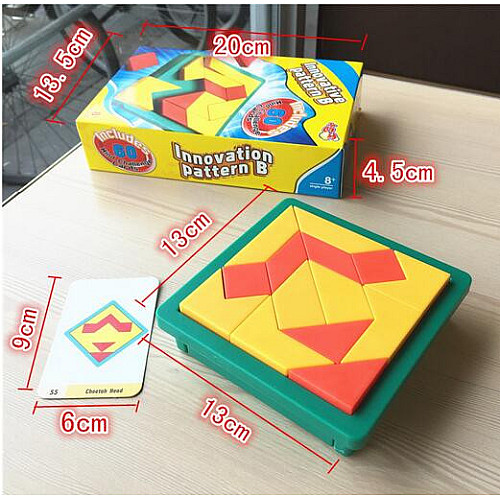 Развивающий набор головоломка Танграм пластмассовый (60 шт)