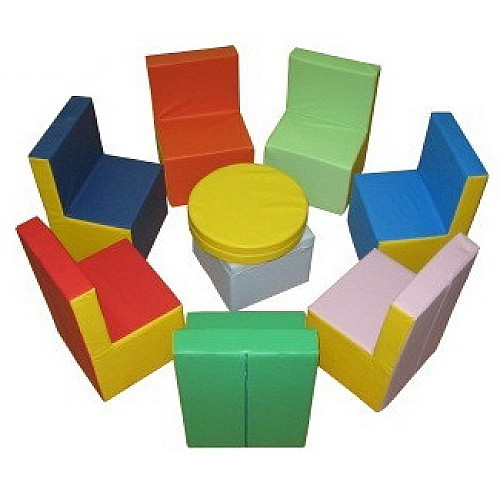 Игровой набор мягкой мебели Радужный (9 элементов)