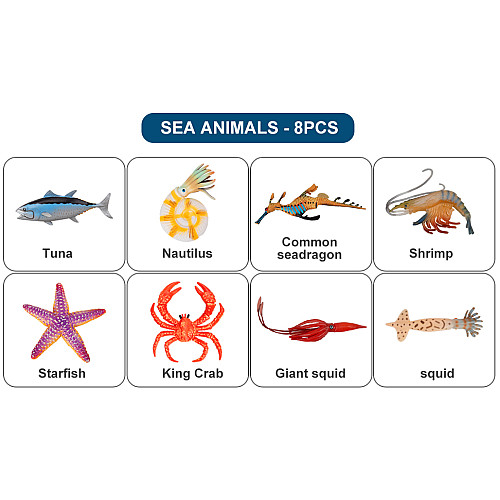 Развивающий набор фигурки Животный мир океана (8 шт) от Toymany