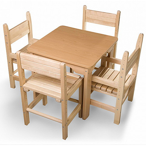 Дерев'яний буковий стіл і 4 стільця