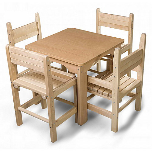 Деревянный стол и 4 стула буковый