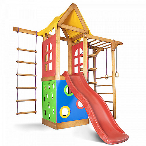 Дитячий ігровий комплекс Babyland-22 будиночок з гіркою