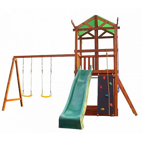 Детский деревянный игровой комплекс Babyland-3 с качелями