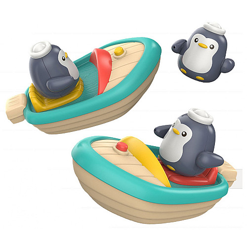 Розвиваючий набір для ванни човен з пінгвінами (3 шт)