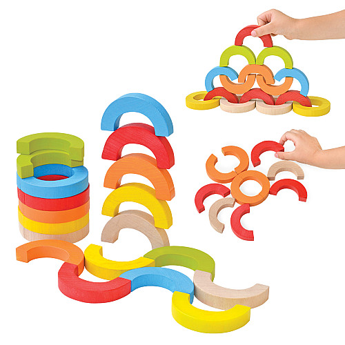 Розвиваюча дерев'яна іграшка Райдужні дуги (24 елементи)
