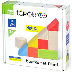 Развивающий набор деревянные кубики для малышей (9 шт)