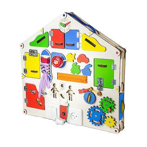 Развивающая игрушка Бизидоска дом 55х52х11 см с подсветкой