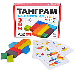 Развивающая игрушка головоломка Танграм с заданиями (8 элементов)