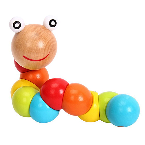 Развивающая игрушка деревянная Гусеница шарики